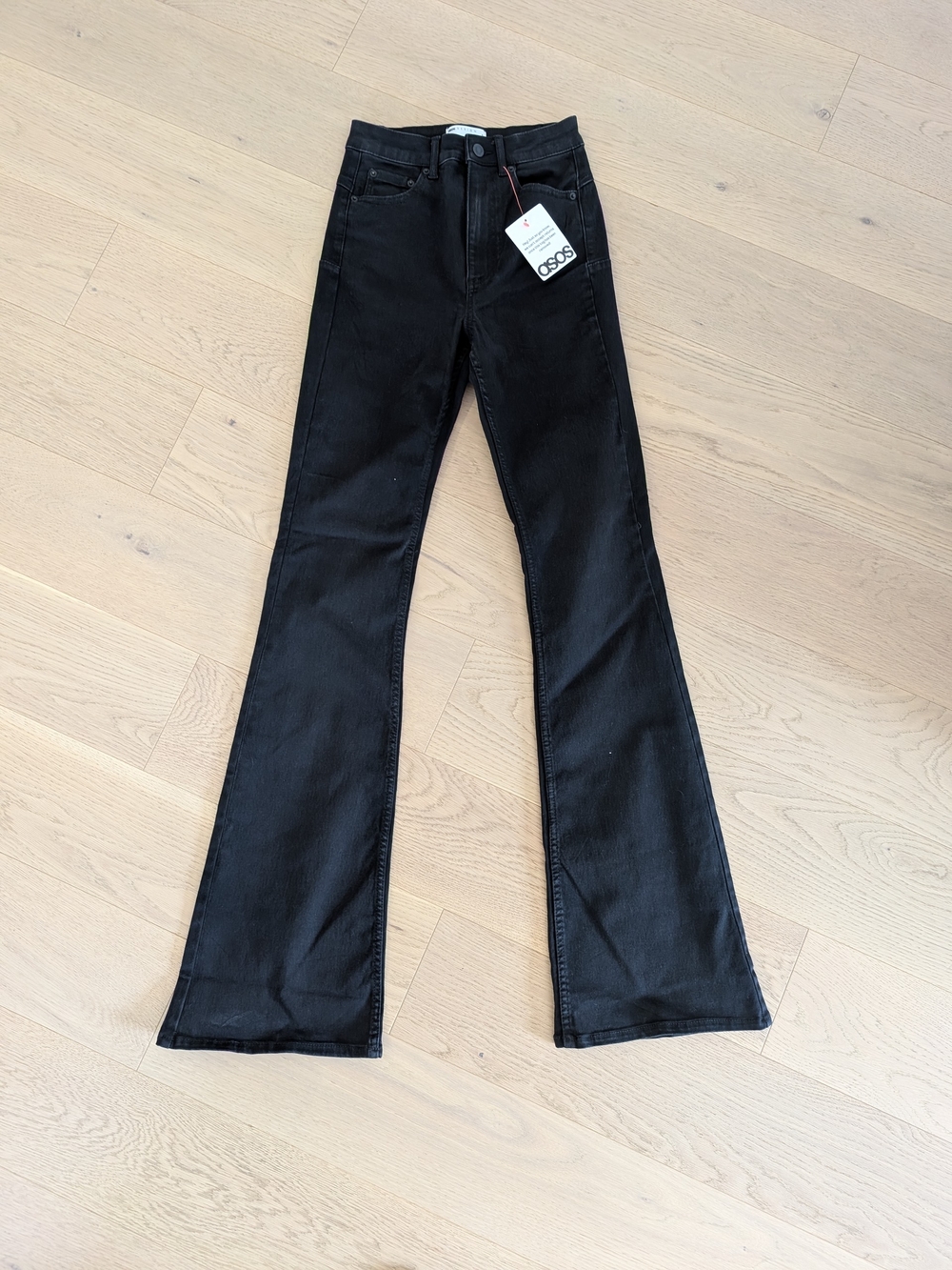 ASOS Tall Black High-Rise Flare Jeans (Size 24)